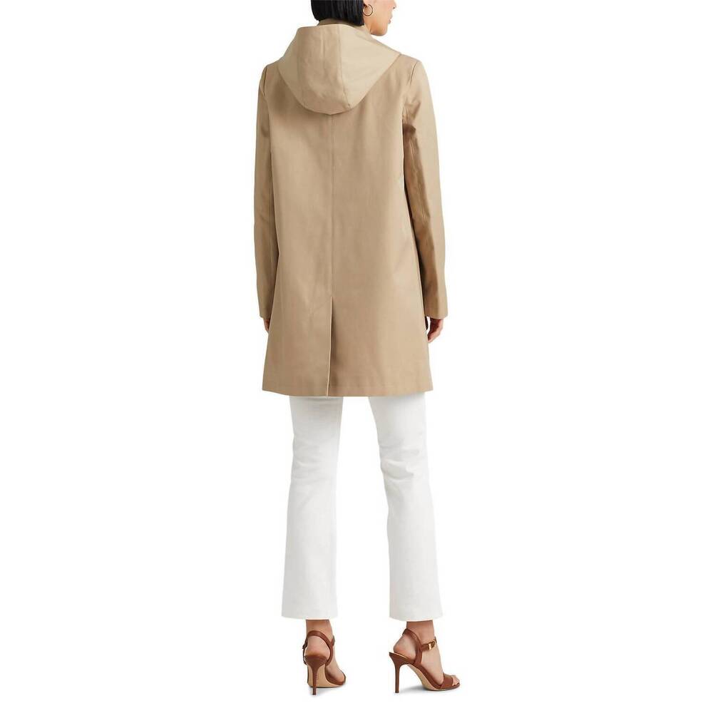 NEW RALPH LAUREN balmacaan hooded raincoat in birch tan - Picture 2 of 3